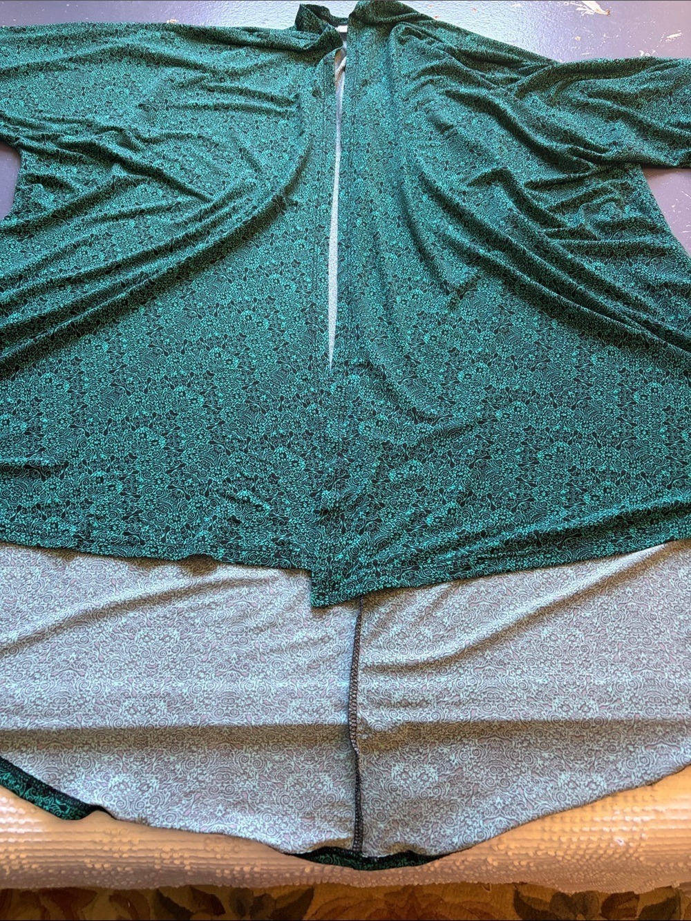 LuLaRoe Teal  Printed Jacket,EUC,Size L - Picture 11 of 11